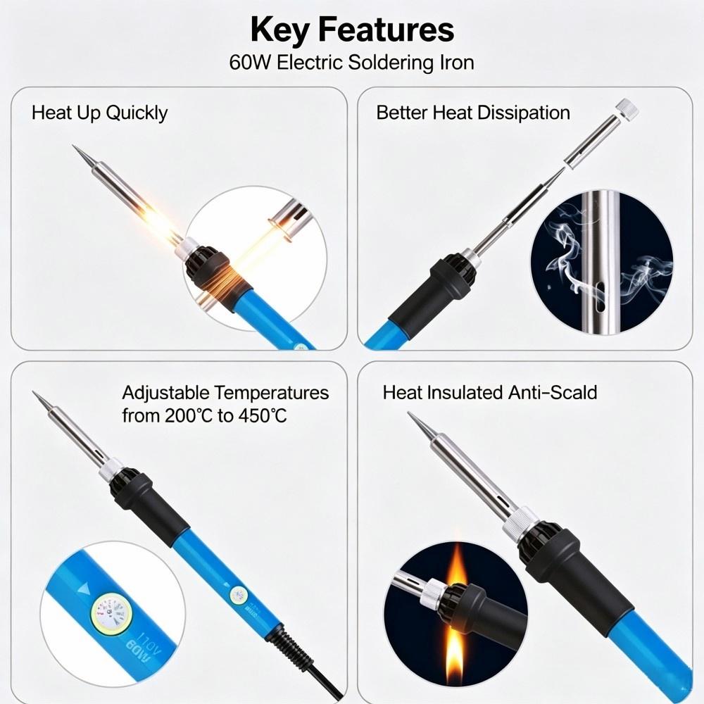 60W Adjustable Temperature Ele - огляд і ціна Soldering Iron Kit
