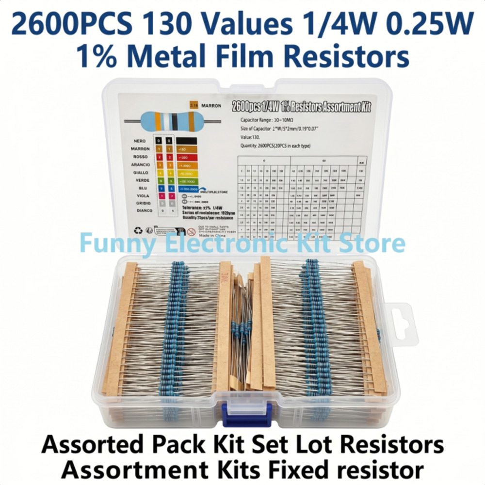 2600pcs Metal Film Resistors A - огляд і ціна Diy Home Electronics Projects