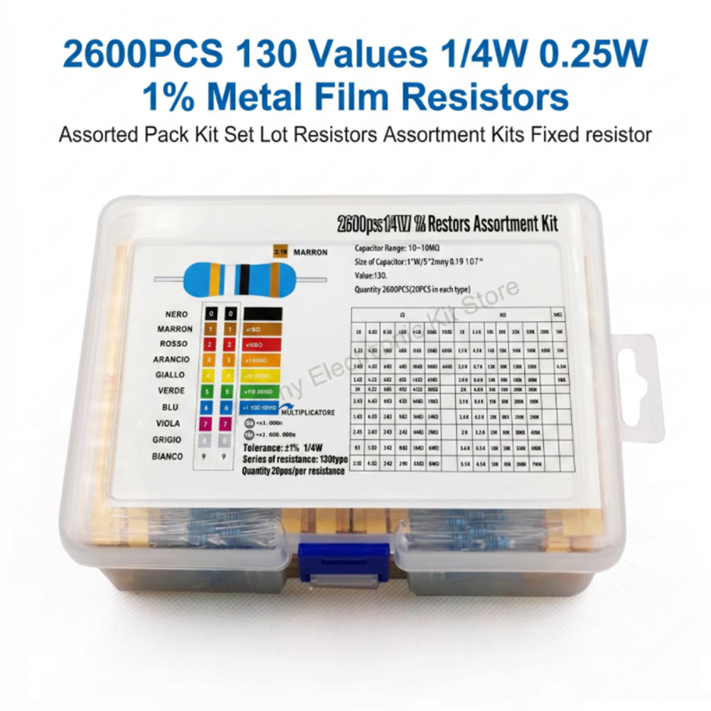 2600pcs Metal Film Resistors A - огляд і ціна Diy Home Electronics Projects